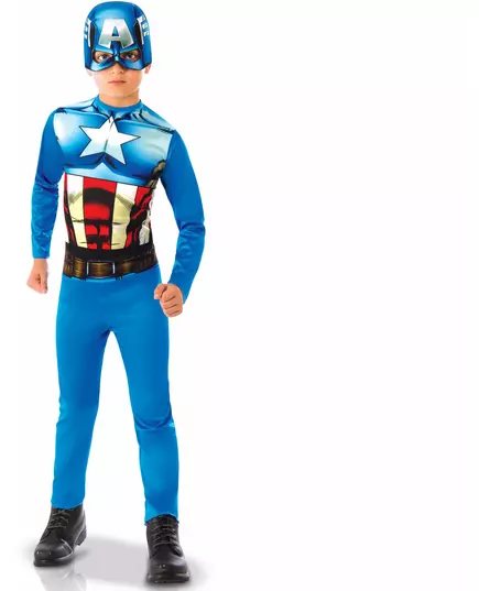Classic Captain America costume for boys, Size: 3-4 years (90 to 104 cm)