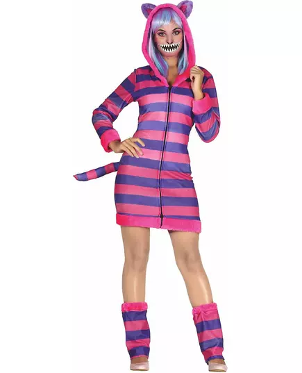 Striped cat costume for women, Size: Large (42-44)
