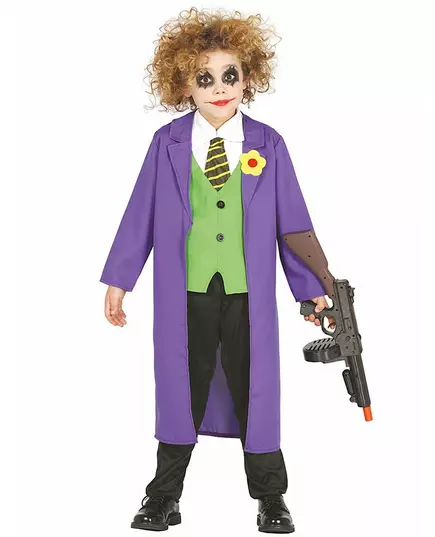 Crazy Joker Clown Costume for Kids, Size: 9 years (125-135 cm)