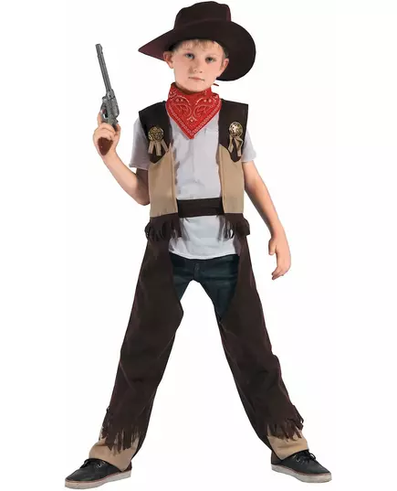 Cowboy rodeokostyme til gutter, Størrelse: 7–9 år (120–130 cm)
