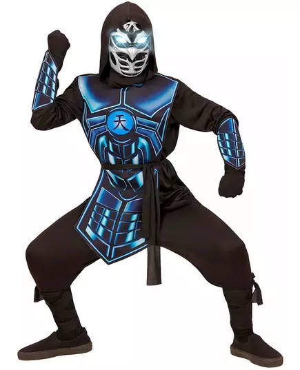 Barnekostyme med lys og lyd fra Cyber Ninja, Størrelse: 11–13 år (158 cm)