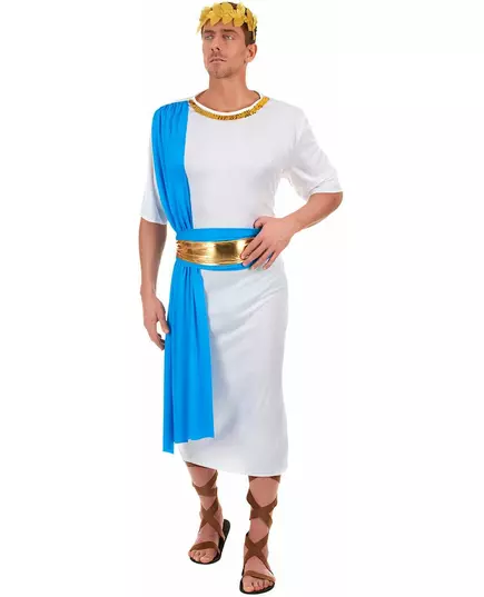 Blue Greek Emperor Costume for Men, Size: Medium