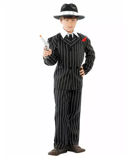 1930s gangster costume for boys, Size: 9 years (125-135 cm)