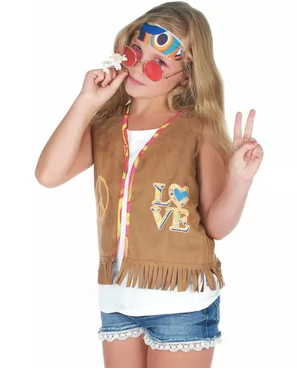 Hippievestkostyme til barn, Størrelse: 7–9 år (M)