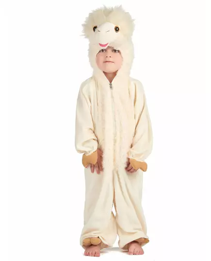 Luxury plush llama costume for children, Size: 5-6 years (110-116cm)