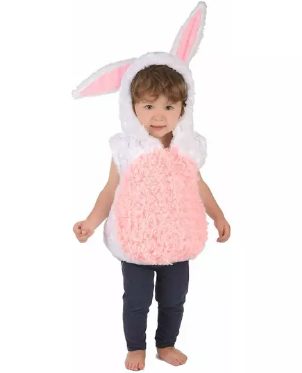 Children's sleeveless white and pink rabbit costume, Size: 3-4 years (98-104cm)