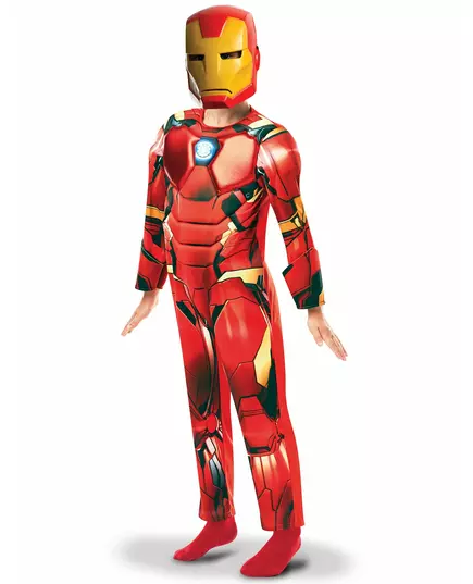 Deluxe Iron Man-kostyme for gutter i den animerte serien, Størrelse: 7–8 år (122 – 128 cm)