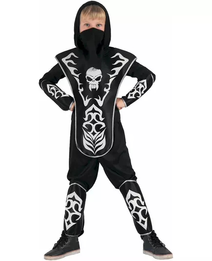 Boys' skull ninja costume, Size: 4-6 years (110-120 cm)