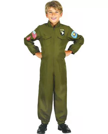 Jagerpilotkostyme til gutt, Størrelse: 10–12 år (130–140 cm)