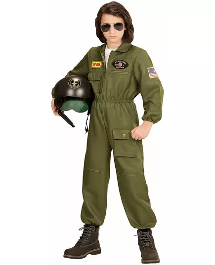 Jagerpilotkostyme til gutt, Størrelse: 14–16 år (164 cm)