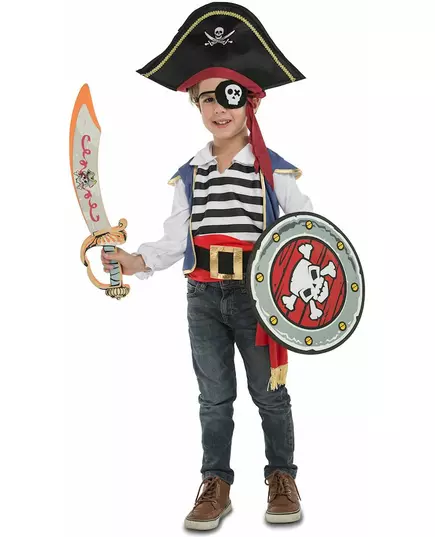 Piratkostyme med tilbehør til barn, Størrelse: 5–6 år