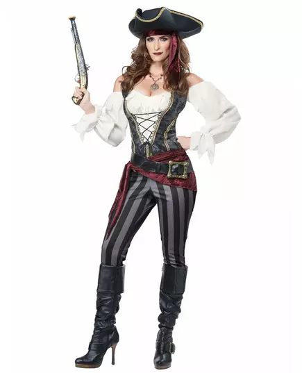 Gray pirate costume for women, Size: Medium (40/42)
