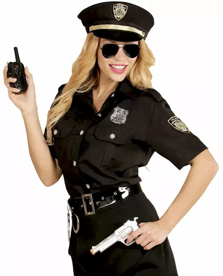 Black policewoman costume for women, Size: X-Large