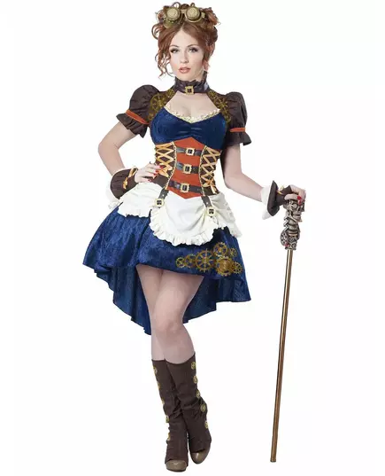 Retro futuristisk steampunk-kostyme for kvinner, Størrelse: XXL(46/48)