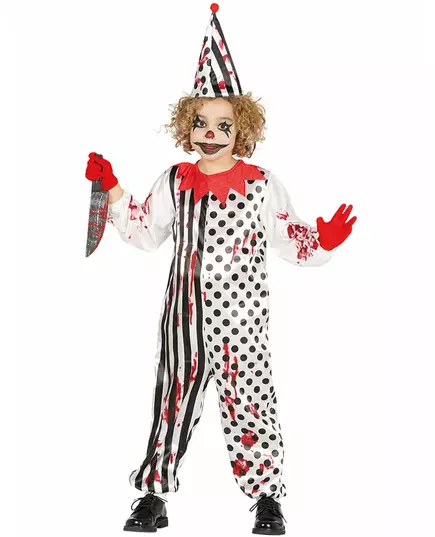 Blodig Harlekin Zombie Kostyme til Barn, Størrelse: 10–12 år(142–148 cm)