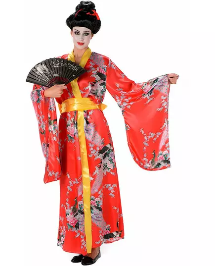 Rødt Geisha-kostyme for kvinner, Størrelse: X-Large
