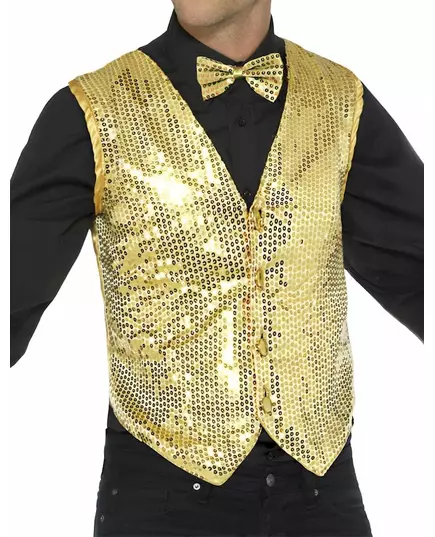 Vest med paljetter for voksne, Størrelse: Medium
