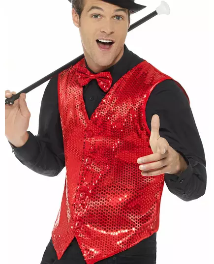 Adult red sequin vest, Size: Large