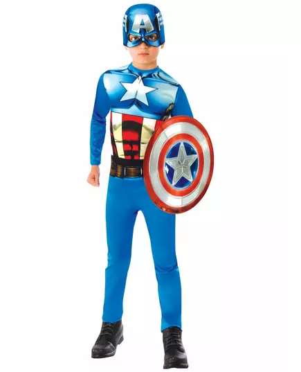 Captain America klassisk sett med gutteskjold, Størrelse: 7–8 år 122–128 cm)