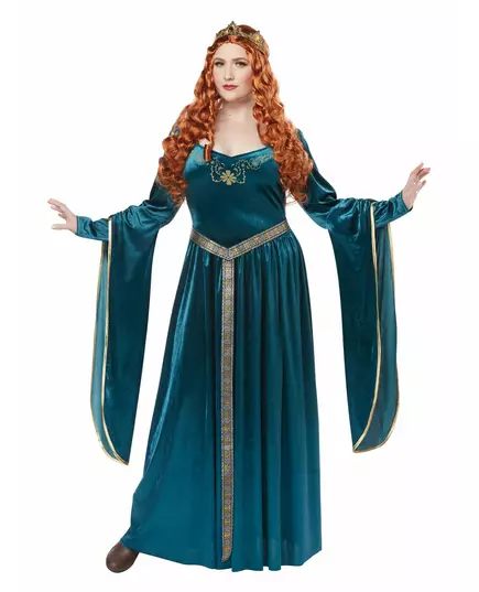 Plus size blue medieval princess costume for women, Size: X-Large (44/46)