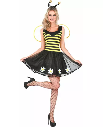 Yellow and black bee costume for women, Size: Large