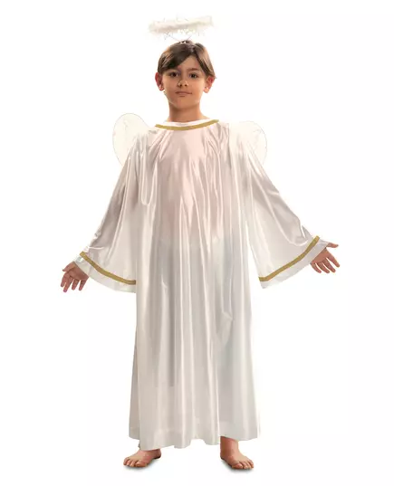 Hvitt engelkostyme til barn, Størrelse: 9 år (122 – 134 cm)