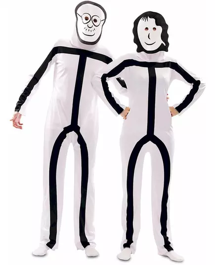 Voksen Stickman-maskekostyme, Størrelse: Medium/Large (52)