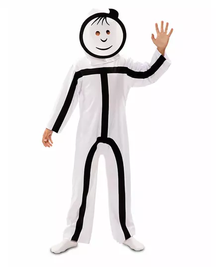 Barnas Stickman-maskekostyme, Størrelse: 5–6 år (105–121 cm)