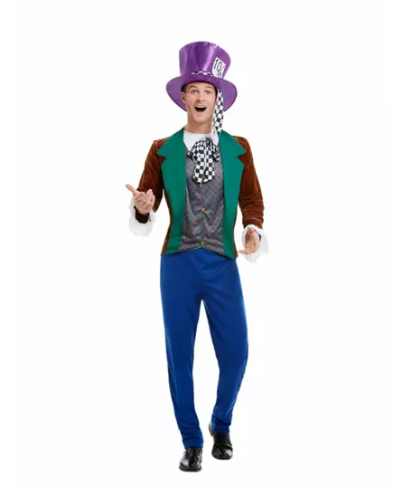 Mad Hattemaker-kostyme for menn, Størrelse: Medium