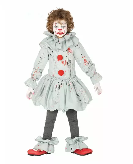 Boys' gray assassin clown costume, Size: 10-12 years (142-148 cm)