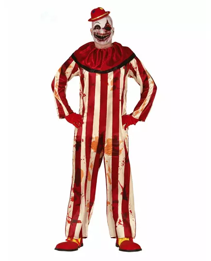 Men's Red and White Terrifying Clown Costume, Size: X-Large (54-56)