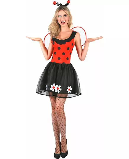 Red and black ladybug costume for women, Size: Large
