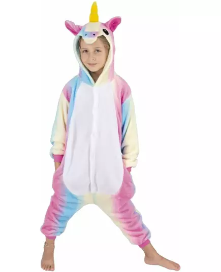 Barnas regnbue-enhjørningsjumpsuit, Størrelse: 7–9 år (128 cm)