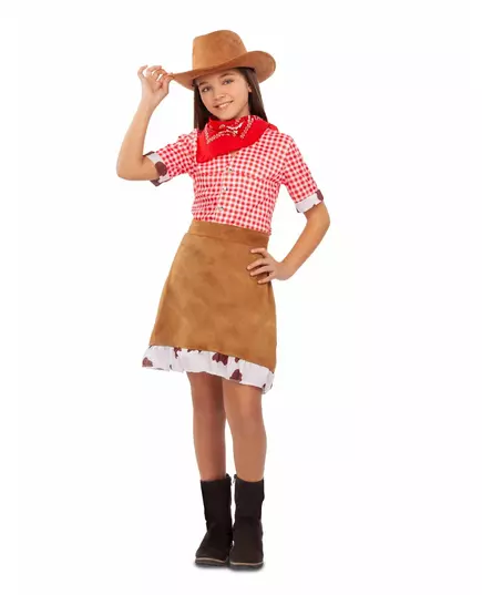 Western Cowgirl-kostyme til jenter, Størrelse: 10–12 år (140–152 cm)