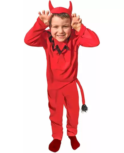 Klassisk djevelkostyme for gutter, Størrelse: 3–4 år (90–104 cm)