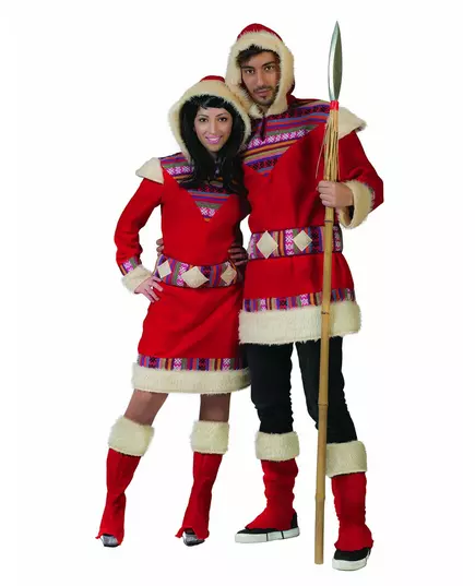 Nanook Inuit-kostyme for menn, Størrelse: Small/Medium