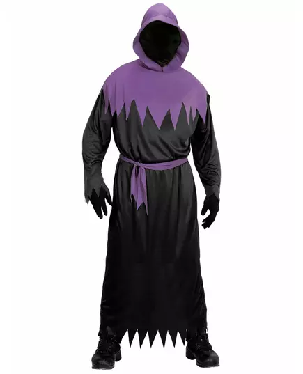 Svart og lilla Reaper-kostyme for voksne, Størrelse: X-Large