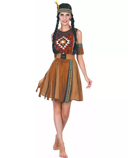 Women's fringed Indian costume, Size: Medium