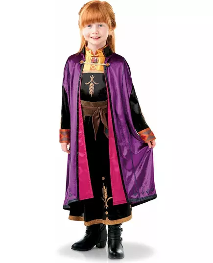 Deluxe Anna Frost 2-kostyme til jenter, Størrelse: 7–8 år (122 – 128 cm)