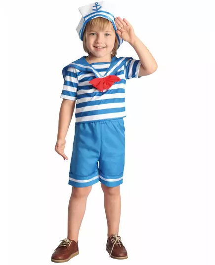 Sjømannskostyme for gutter, Størrelse: 10–12 år (130–140 cm)