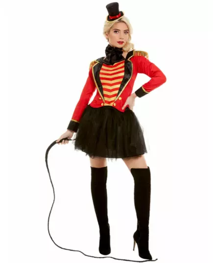 Red ringmaster costume for women, Size: Medium