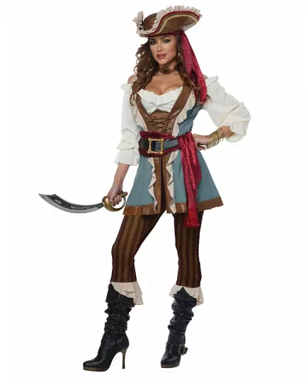 Luksuriøst piratkostyme for kvinner, Størrelse: X-Small (36/38)