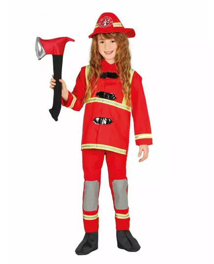 Red firefighter costume for children, Size: 9 years (125-135 cm)