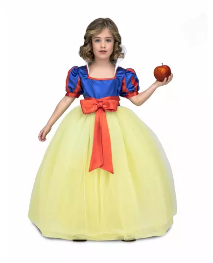 Yellow and blue ball princess costume for girls, Size: 10-12 years (140 - 152 cm)