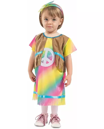 Liten hippie babykjolekostyme, Størrelse: 1–2 år (80–91 cm)