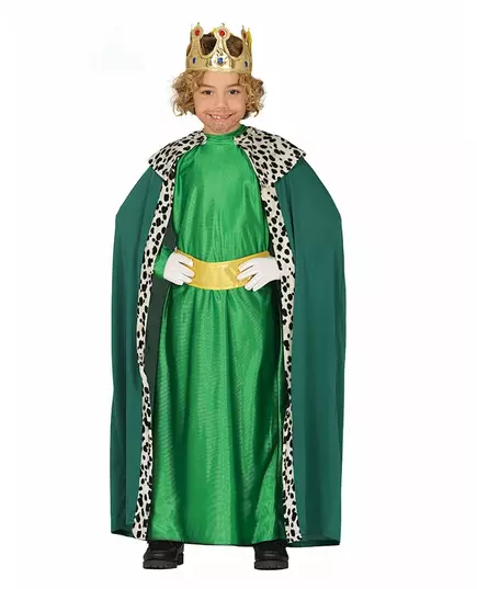 Green Mage King Costume for Children, Size: 9 years (125-135 cm)