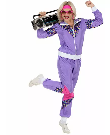 Women's 80s tracksuit costume, Size: Large