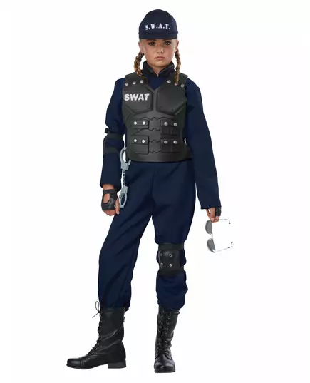 Luxury swat costume for children, Size: 8-10 years (140 cm)