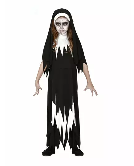 Zombie nonnekostyme til jenter, Størrelse: 9 år (125–135 cm)