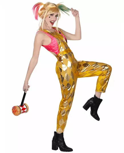 Harley Quinn Birds of Prey gullfarget jumpsuit til dame, Størrelse: M/L